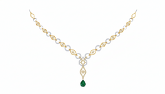 14K Gold & Diamond Gemstone Necklace Set KRI44019N