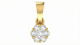 18K Gold & Diamond Floral Pendant Set KRA40101P