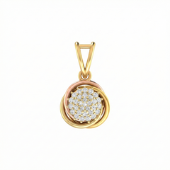 18K Gold & Diamond Floral Pendant KFP-14
