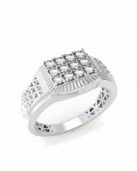 18K Gold & Diamond Band Ring For Men KRC60254