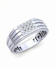 18K Gold & Diamond Band Ring For Men KRB60155