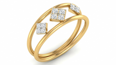 18K Gold & Diamond Dailywear Ring For Women KRA10506