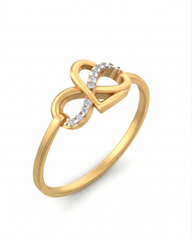 18K Gold & Diamond Dailywear Ring For Women KSK181