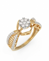 18K Gold & Diamond Cocktail Ring For Women KRL10397