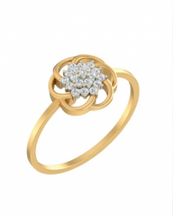 18K Gold & Diamond Dailywear Ring For Women KLR-140