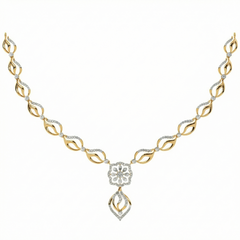 14K गोल्ड और डायमंड डेलीवियर नेकलेस सेट KRH44043N