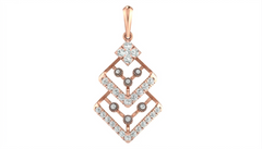 18K Gold & Diamond Floral Pendant Set KRA40021P