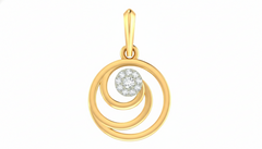 Gold & Diamond Swirl Pendant Set KRC40569