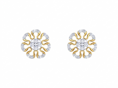 Gold & Diamond Women Floral Stud Earring KRC40626E