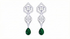 14K Gold & Diamond Women Gemstone Earring KRI44019EG