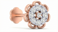 18K Gold & Diamond Stud Nose Pin KRA50013