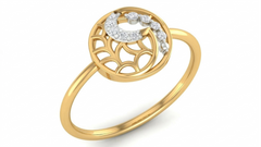 18K Gold & Diamond Dailywear Ring For Women KRA10573