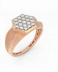 18K Gold & Diamond Band Ring For Men KRC60133