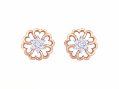 Floral Rose Gold Diamond Earring | under 40k