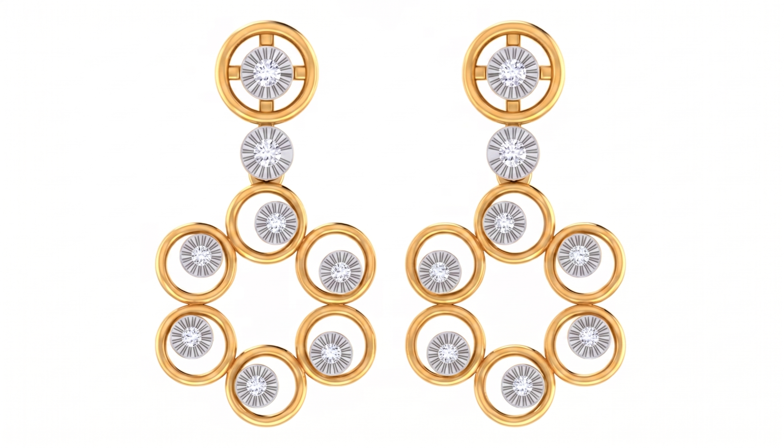 Yellow Gold Diamond Earring | under 40k