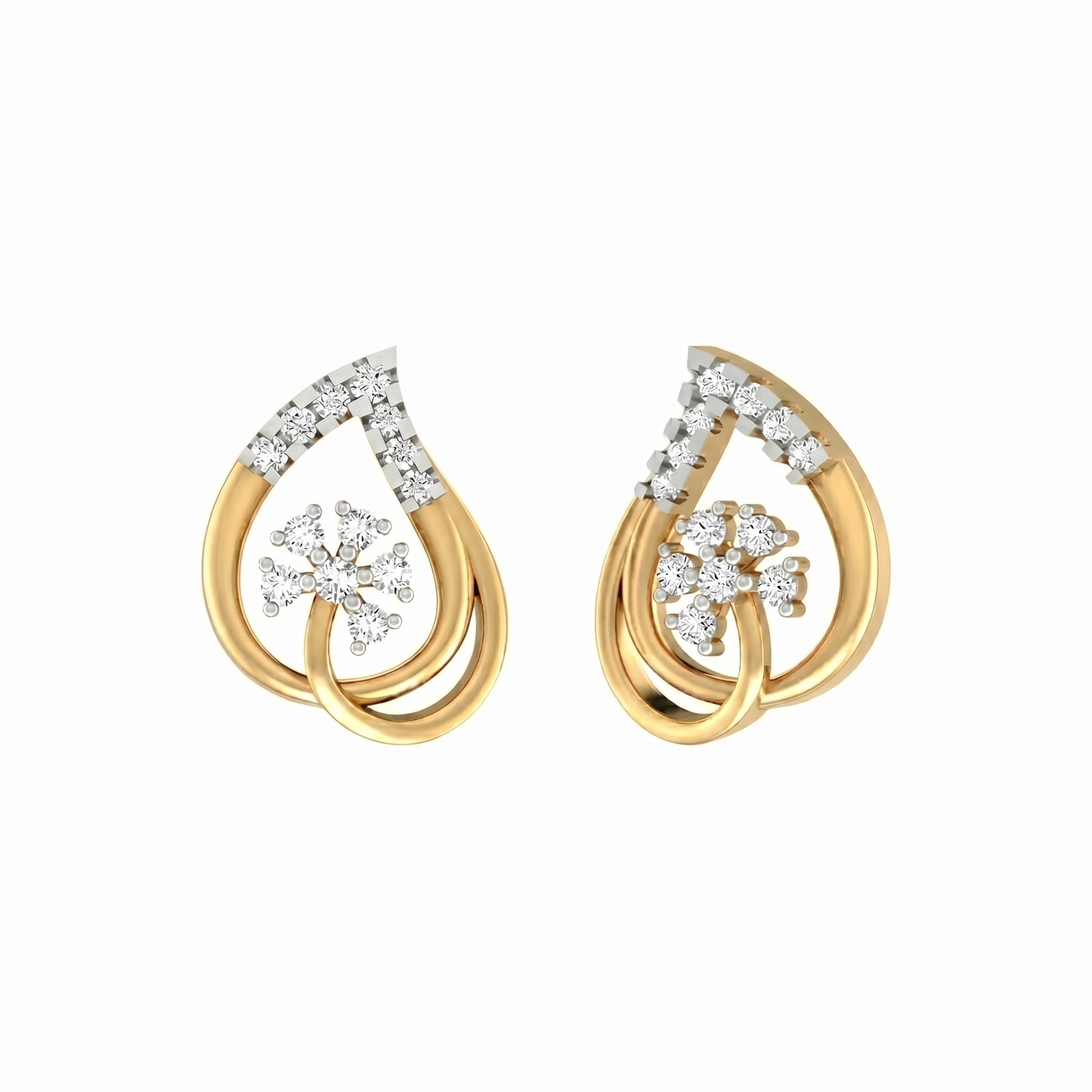 Yellow Gold Diamond Earring | under 40k