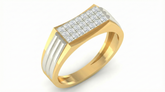 18K Gold & Diamond Band Ring For Men KRA60298