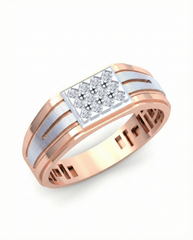 18K Gold & Diamond Band Ring For Men KRB60155