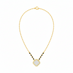 Gold & Diamond Beaded Mangalsutra For Women KRC50189
