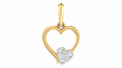 18K Gold & Diamond Heart Pendant Set KRA40178P