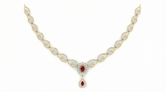 14K Gold & Diamond Gemstone Necklace Set KRI44002NR-A