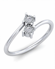 18K Gold & Diamond Dailywear Ring For Women KRB10207