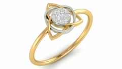 18K Gold & Diamond Dailywear Ring For Women KRA10542