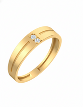 18K Gold & Diamond Band Ring For Men KSK220