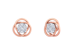 18K Gold & Diamond Solitaire Women Earring KFK30067