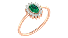 18K Gold & Diamond Gemstone Ring For Women KRA10508