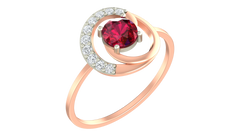 18K Gold & Diamond Gemstone Ring For Women KRA10622