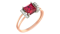 18K Gold & Diamond Gemstone Ring For Women KRA10631