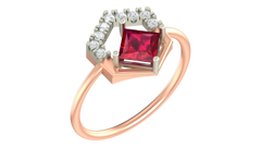 18K Gold & Diamond Gemstone Ring For Women KRA10634