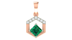 18K Gold & Diamond Gemstone Pendant Set KRA40085P