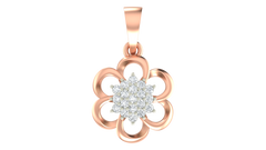 18K Gold & Diamond Floral Pendant Set KRA40087P