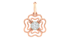 18K Gold & Diamond Floral Pendant Set KRA40133P