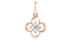18K Gold & Diamond Floral Pendant Set KRA40136P