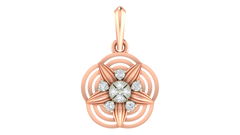 18K Gold & Diamond Floral Pendant Set KRA40141P