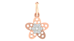 18K Gold & Diamond Floral Pendant Set KRA40147P