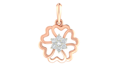 18K Gold & Diamond Floral Pendant Set KRA40150P