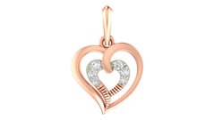 18K Gold & Diamond Heart Pendant Set KRA40151P