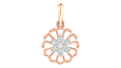 18K Gold & Diamond Floral Pendant Set KRA40152P