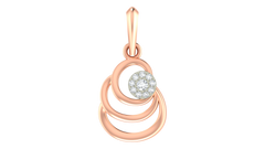 Gold & Diamond Spiral Pendant Set KRC40571