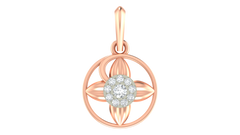 18K Gold & Diamond Floral Pendant Set KRA40158P