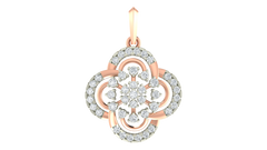 18K Gold & Diamond Floral Pendant Set KRA40170P
