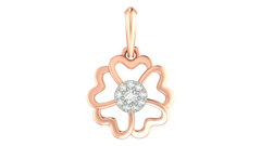 18K Gold & Diamond Floral Pendant Set KRA40180P