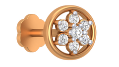 18K Gold & Diamond Round Nose Pin KRA50015