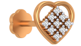18K Gold & Diamond Heart Nose Pin KRA50032