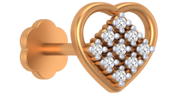 18K Gold & Diamond Heart Nose Pin KRA50032