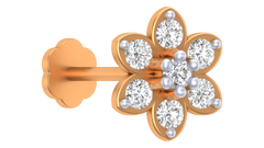 18K Gold & Diamond Stud Nose Pin KRA50053